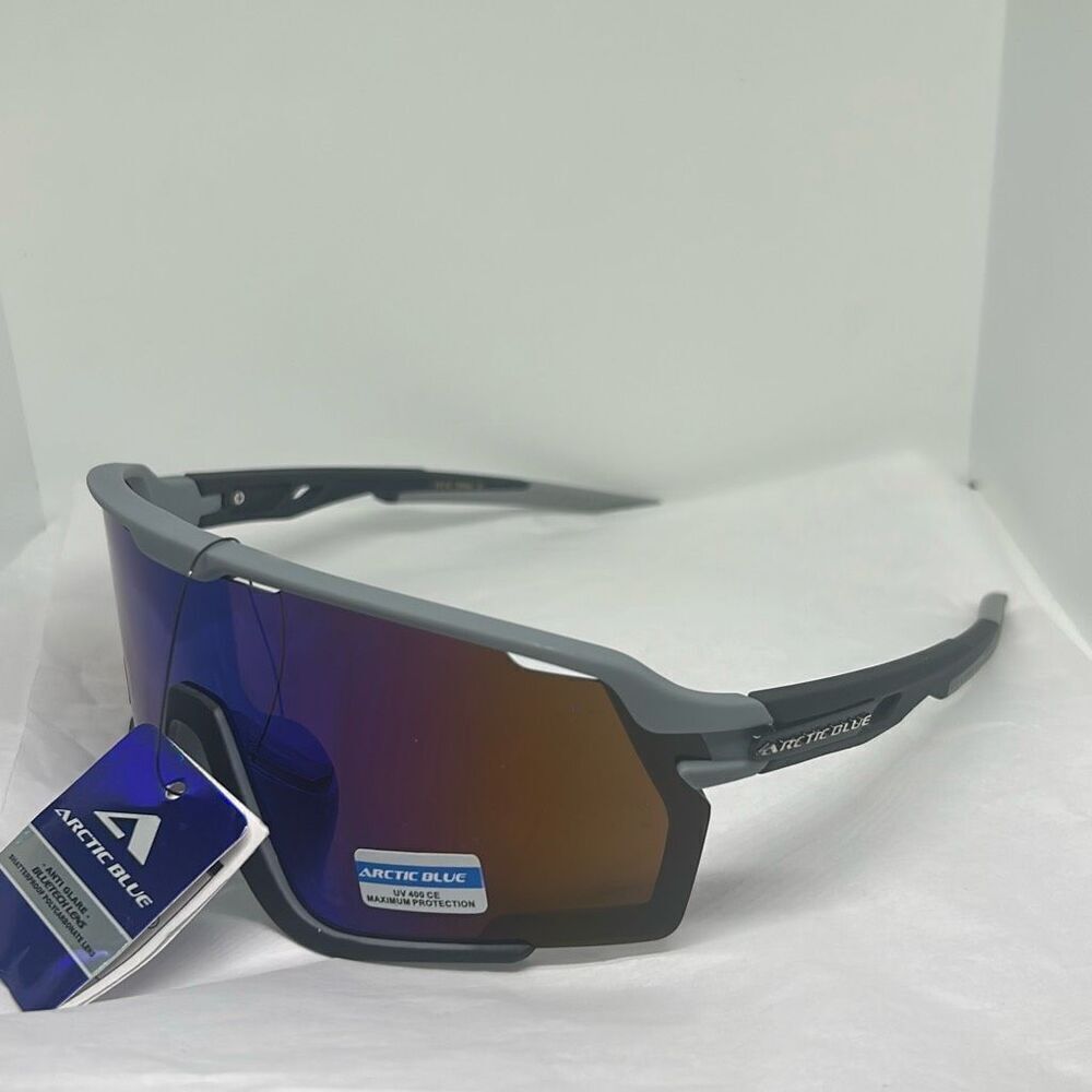 Arctic Blue Sports Sunglasses UV400 Protection Wrap Shield Frame